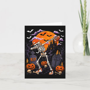 Dabbing skeleton halloween costume football player card