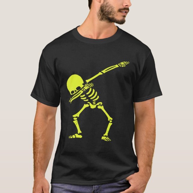 Dabbing Skeleton Halloween Radioactive Skeleton Co T-Shirt (Front)