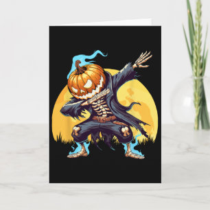 Dabbing Skeleton Headless Pumpkin Dab Dance Boys H Card