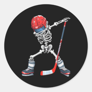 Dabbing Skeleton Hockey Halloween Costume Dab Kids Classic Round Sticker