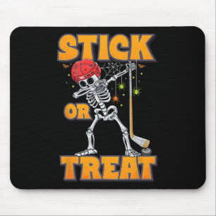 Dabbing Skeleton Ice Hockey Player Halloween Costu Mouse Pad