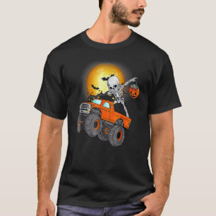 Dabbing Skeleton Monster Truck Halloween Toddler B T-Shirt