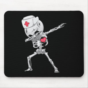 Dabbing Skeleton Nurse X-ray Halloween T Shirt Dab Mouse Pad