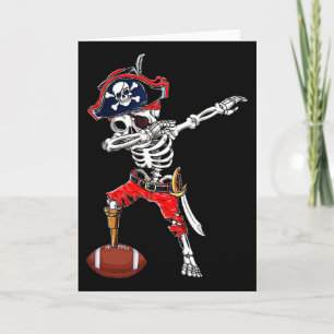 Dabbing Skeleton Pirate And Footll Ll Halloween Co Card