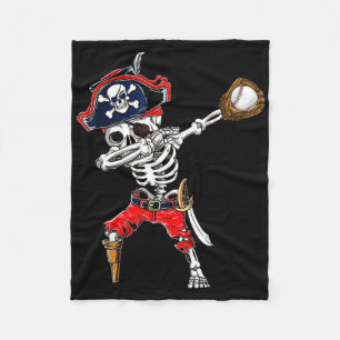 Dabbing Skeleton Pirate And Sell Ll Halloween Cost Fleece Blanket