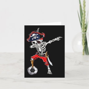 Dabbing Skeleton Pirate And Soccer Ll Halloween Co Card