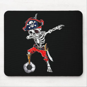 Dabbing Skeleton Pirate And Soccer Ll Halloween Co Mouse Pad