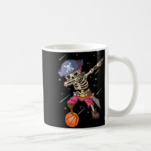 Dabbing Skeleton Pirate Basketball Lover Halloween Coffee Mug