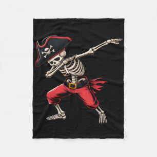 Dabbing Skeleton Pirate Boys Kids Funny Halloween Fleece Blanket