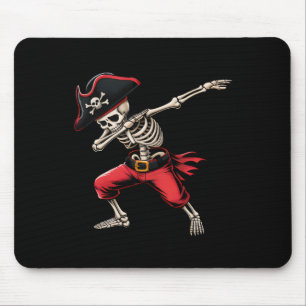 Dabbing Skeleton Pirate Boys Kids Funny Halloween Mouse Pad