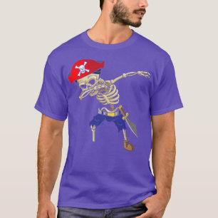 Dabbing Skeleton Pirate Funny Tee Pirate Costume P