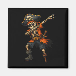 Dabbing Skeleton Pirate Halloween Costume For Kids Magnet