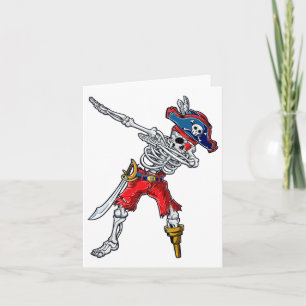 Dabbing Skeleton Pirate Halloween Kids Boys Men Gi Card