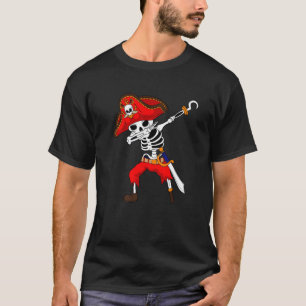 Dabbing Skeleton Pirate Halloween Kids Men Women T-Shirt