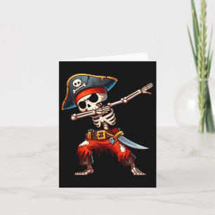 Dabbing Skeleton Pirate Halloween Kids Pirate Card