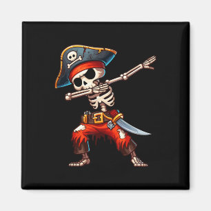 Dabbing Skeleton Pirate Halloween Kids Pirate Magnet