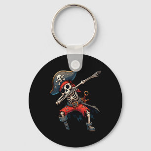 Dabbing Skeleton Pirate Kids  Key Ring