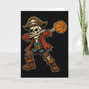 Dabbing Skeleton Pirate Sketll Halloween Pirate Da Card