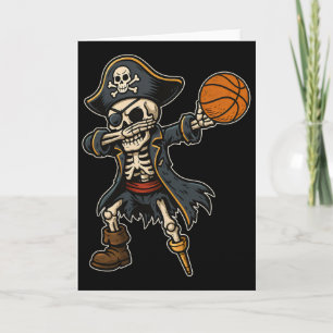 Dabbing Skeleton Pirate Sketll Halloween Pirate Da Card