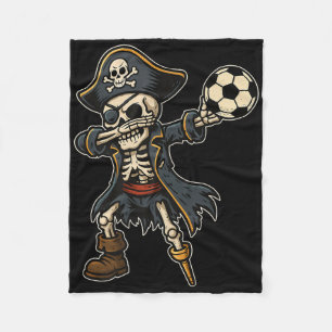 Dabbing Skeleton Pirate Soccer Halloween Pirate Da Fleece Blanket