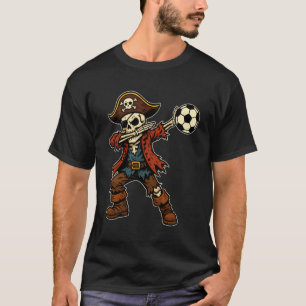 Dabbing Skeleton Pirate Soccer Halloween Pirate Da T-Shirt