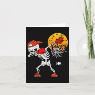 Dabbing Skeleton Playing Boxing Halloween Player C Card