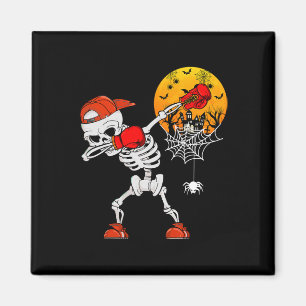 Dabbing Skeleton Playing Boxing Halloween Player C Magnet