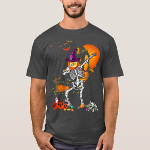 Dabbing Skeleton Pumpkin Dance Funny Halloween Tha T-Shirt