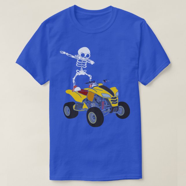 Dabbing Skeleton Quad Bike Rider Dab Skeleton Bike T-Shirt (Design Front)