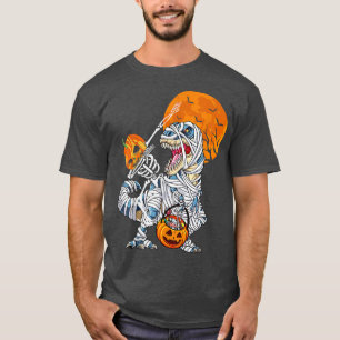 Dabbing Skeleton Riding Mummy Dinosaur T Re Funny  T-Shirt