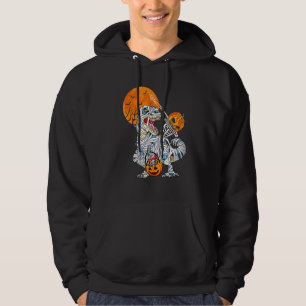 Dabbing Skeleton Riding Mummy Dinosaur T Rex Hallo Hoodie