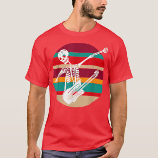 Dabbing Skeleton Rock & Roll Acoustic Guitar Music T-Shirt