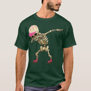 Dabbing Skeleton Roller Skates Roller Skating Inli T-Shirt