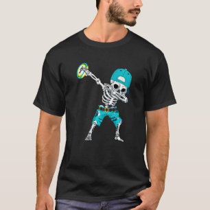 Dabbing Skeleton Rugby  Skull Halloween Costume T-Shirt