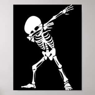 Dabbing Skeleton Shirt - Funny Halloween Dab Skull Poster