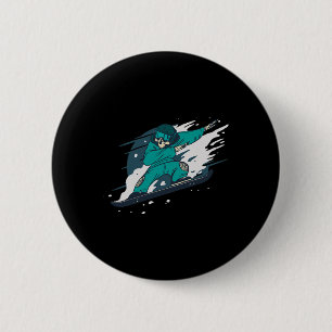 Dabbing Skeleton Snowboarder Snowboard Snowboardin 6 Cm Round Badge