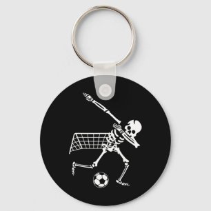 Dabbing Skeleton Soccer Humour Funny Halloween Gif Key Ring