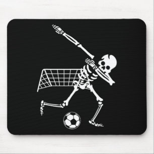 Dabbing Skeleton Soccer Humour Funny Halloween Gif Mouse Pad