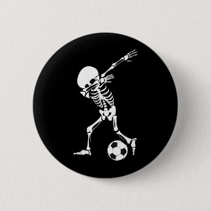 Dabbing Skeleton Soccer Shirt - Funny Halloween 6 Cm Round Badge