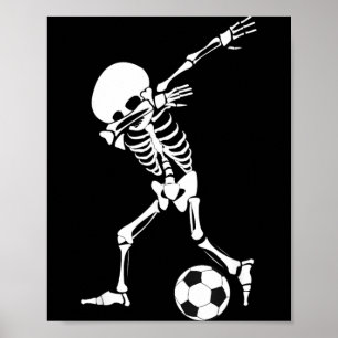 Dabbing Skeleton Soccer Shirt - Funny Halloween Poster