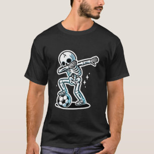 Dabbing Skeleton Soccer Spooky Season Boys Sport H T-Shirt