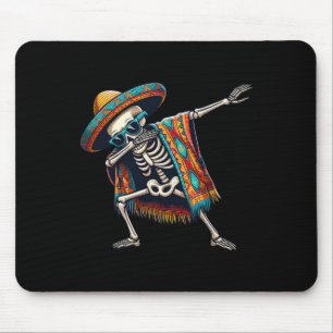 Dabbing Skeleton Sombrero Poncho Cinco De Mayo Mex Mouse Pad