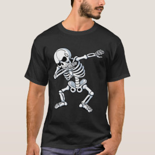 Dabbing Skeleton Spooky Dab Dancing Men Kids Boys T-Shirt