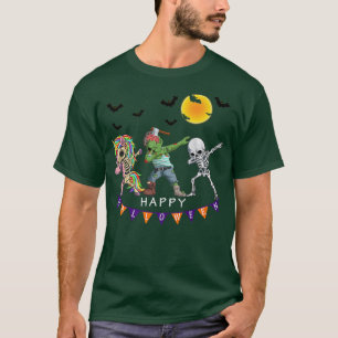 Dabbing Skeleton Unicorn Zombie Pumpkin Halloween  T-Shirt