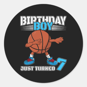 Dabbing Sketll 7th Birthday Boy 7 Years Old Boys D Classic Round Sticker