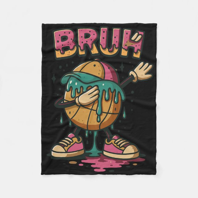 Dabbing Sketll Drip Bruh Sketll Drip Ice+cream Ck  Fleece Blanket (Front)