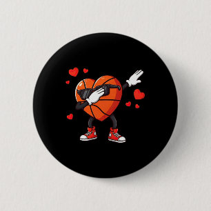 Dabbing Sketll Heart Dab Pose Valentine Womens Men 6 Cm Round Badge