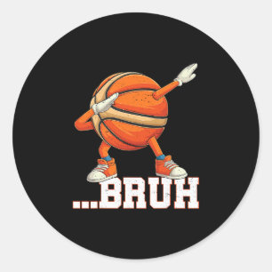 Dabbing Sketll Ll Bruh Funny Boys Sports Player Classic Round Sticker