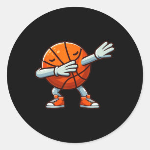 Dabbing Sketll Sports Player Sketll Team Game Love Classic Round Sticker