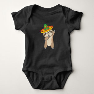 dabbing Sloth Cinco De Mayo süße Tiere Mexico Baby Bodysuit